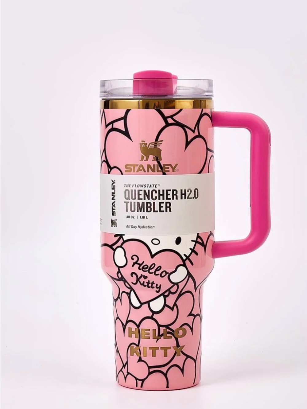 Stanley Pink Tumbler with Gold Lettering - Picture 6 of 6